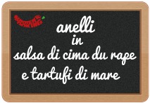 anelli in salsa di cime di rape e tartufi di mare