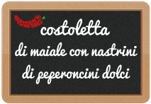 costoletta di maiale padellata con nastrini di peperoncini dolci